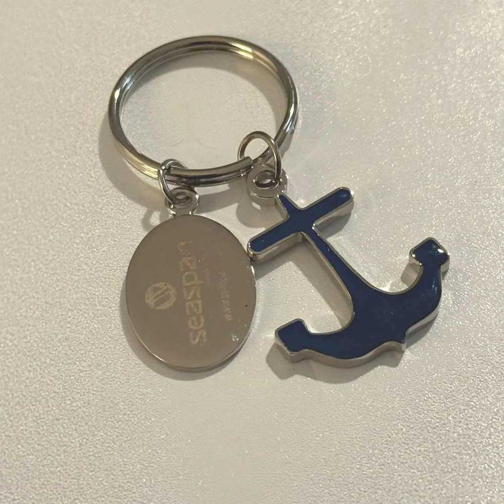 Victoria Shipyards Keychain Blue‎ Anchor Charm Souvenir Nautical Travel